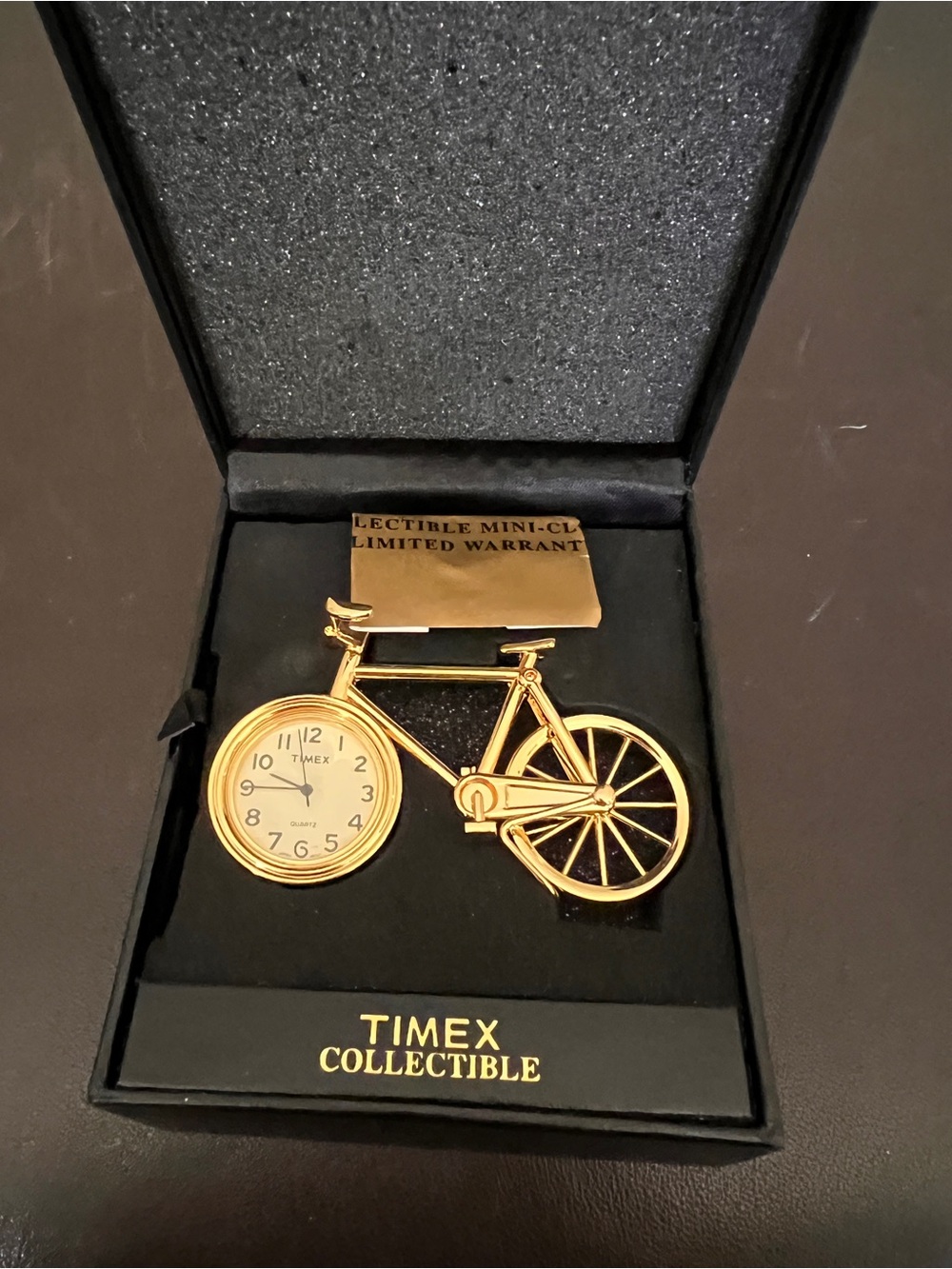 Vintage Timex Collectable Mini-Clock Bicycle Battery Quartz Analog